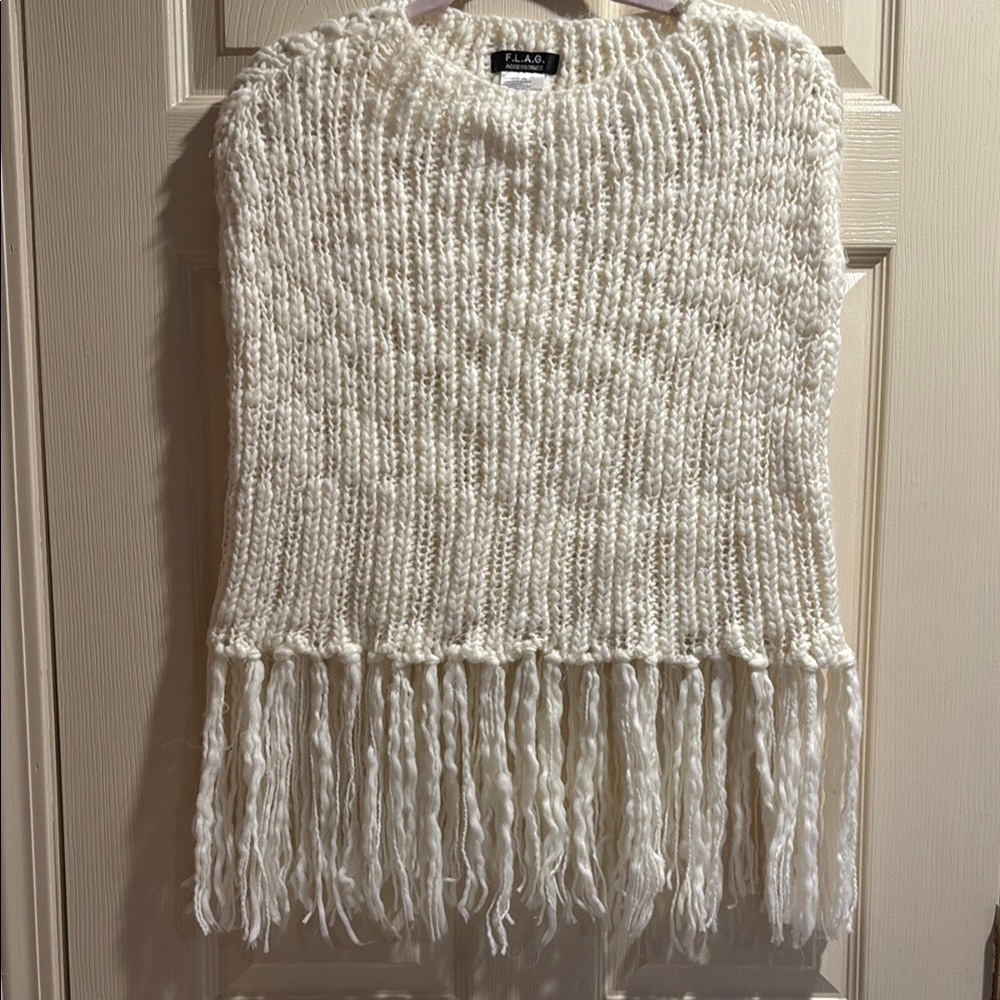 White Fringe Sweater